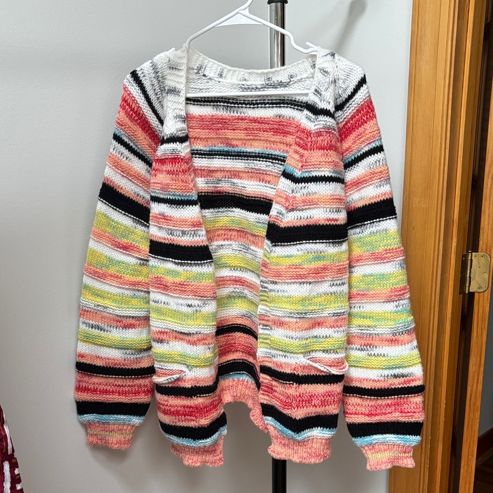 Vibrant Striped Women's Cardigan